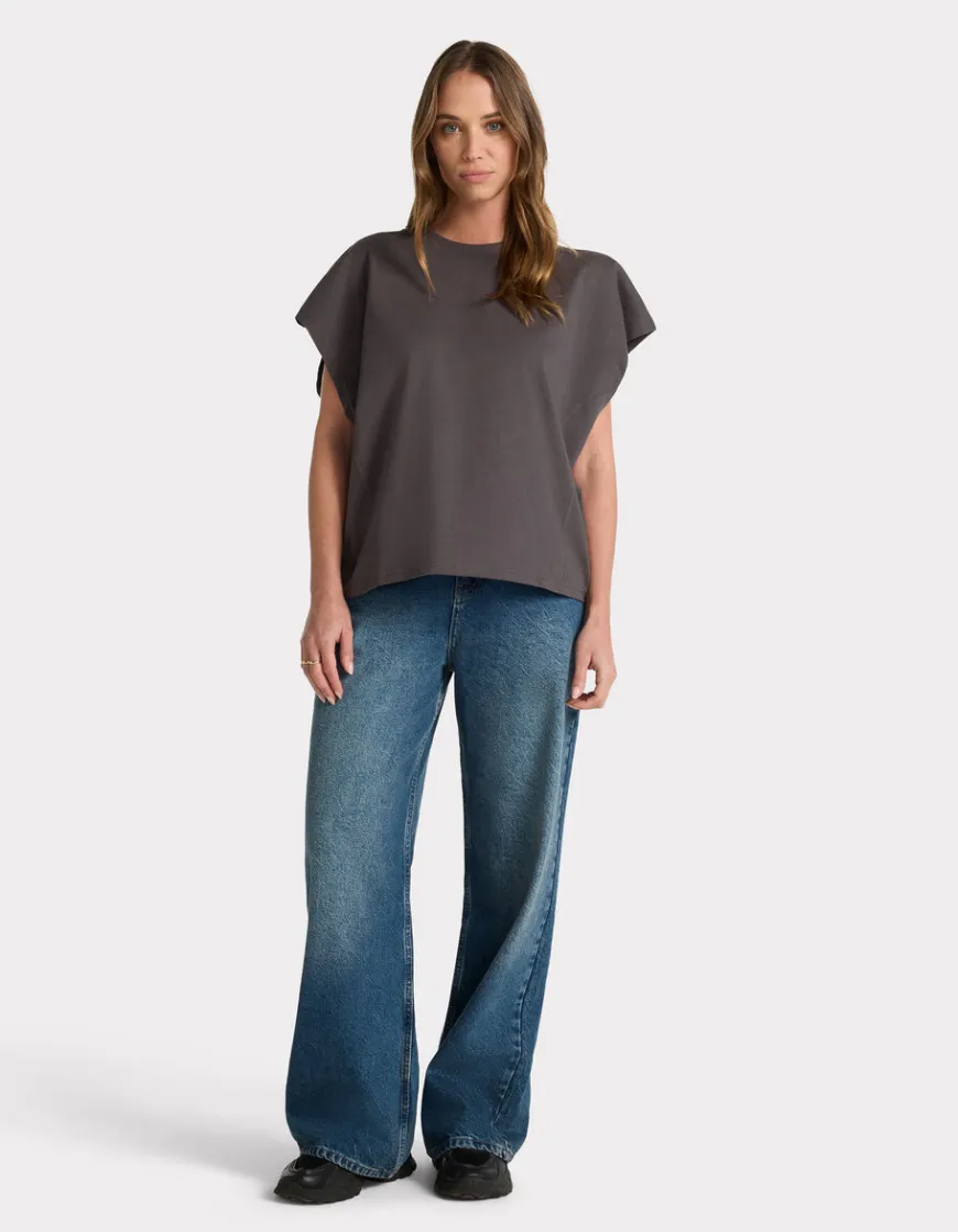 Celio T-shirt coton épais oversize sans manche - gris^Femme T-Shirts & Tops