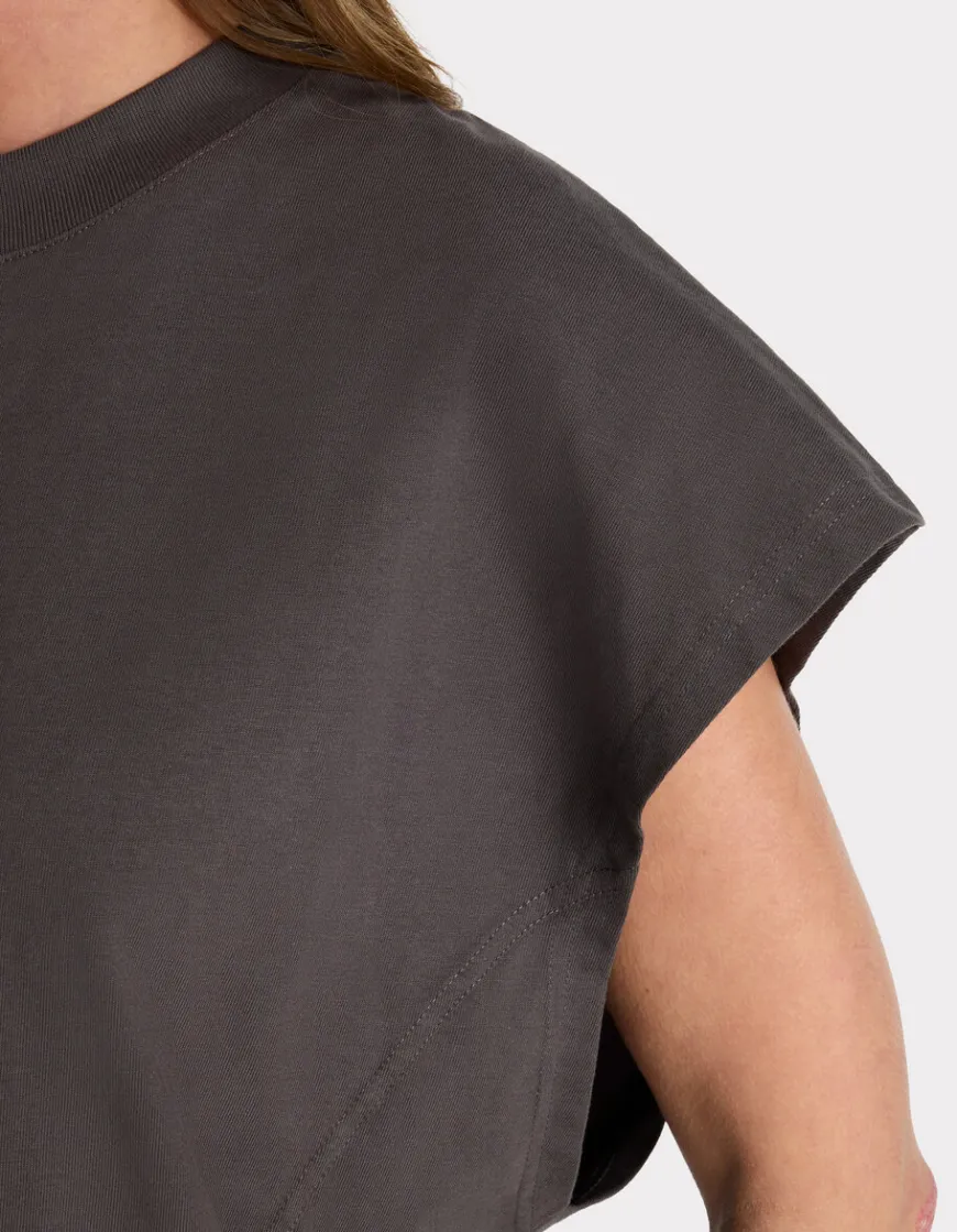 Celio T-shirt coton épais oversize sans manche - gris^Femme T-Shirts & Tops