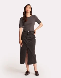 Celio T-shirt côtelé à manches courtes - gris^Femme T-Shirts & Tops