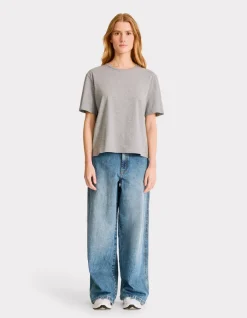 Celio T-shirt en coton à col rond - gris clair^Femme T-Shirts & Tops