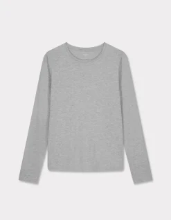 Celio T-shirt en coton à manches longues - gris clair^Femme T-Shirts & Tops