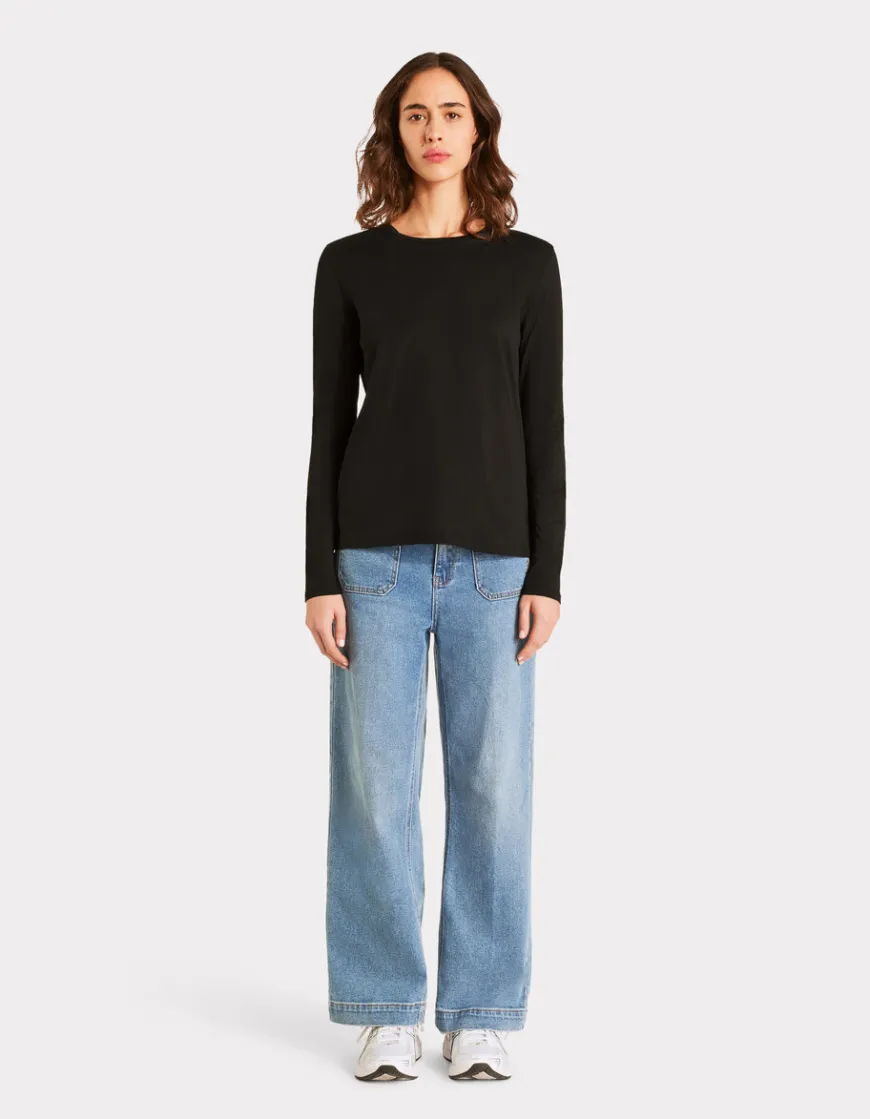Celio T-shirt en coton à manches longues -^Femme T-Shirts & Tops