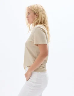 Celio T-shirt en coton biologique col V - beige^Femme T-Shirts & Tops