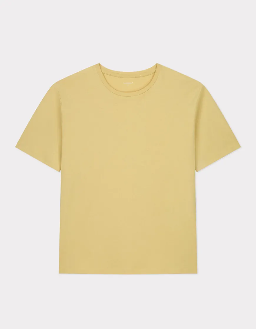 Celio T-shirt en coton biologique col rond - jaune^Femme Les Essentiels Aux Meilleurs Prix|T-Shirts & Tops