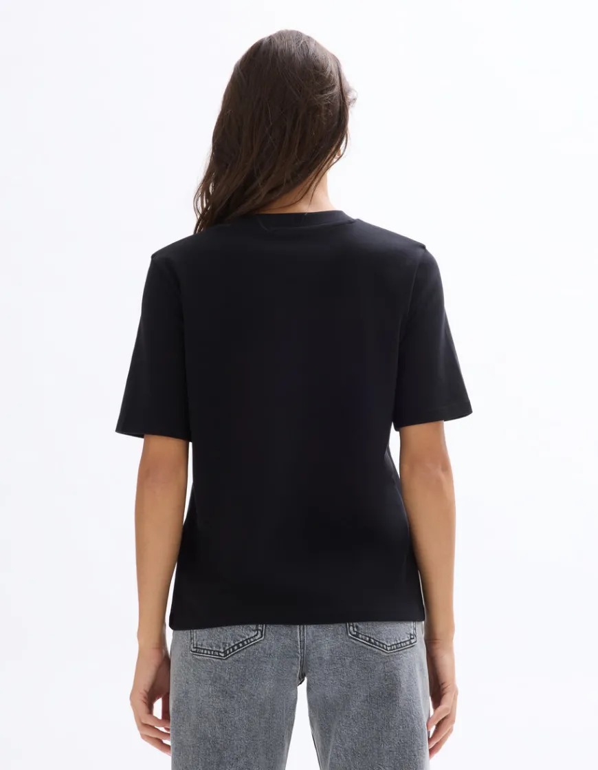 Celio T-shirt en coton doux à col rond -^Femme Les Essentiels Aux Meilleurs Prix|T-Shirts & Tops