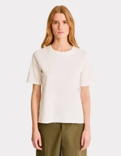 Celio T-shirt en coton doux à col rond - écru^Femme Les Essentiels Aux Meilleurs Prix|T-Shirts & Tops