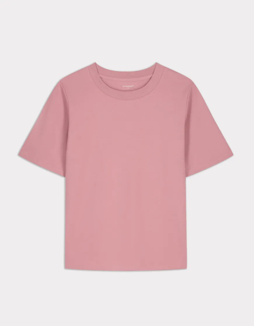 Celio T-shirt en coton doux col rond - rose^Femme T-Shirts & Tops