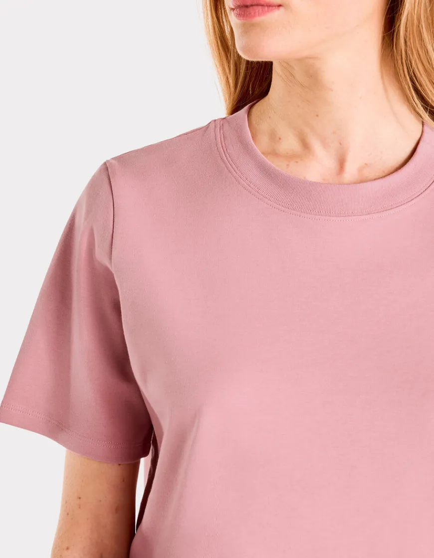 Celio T-shirt en coton doux col rond - rose^Femme T-Shirts & Tops