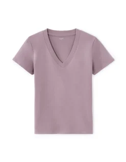 Celio T-shirt en coton doux col V - violet^Femme T-Shirts & Tops