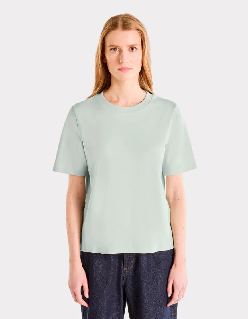 Celio T-shirt en coton doux col rond - vert^Femme T-Shirts & Tops