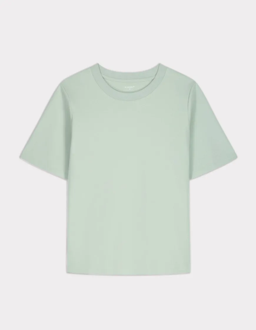 Celio T-shirt en coton doux col rond - vert^Femme T-Shirts & Tops