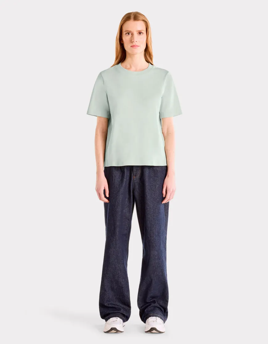 Celio T-shirt en coton doux col rond - vert^Femme T-Shirts & Tops
