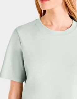 Celio T-shirt en coton doux col rond - vert^Femme T-Shirts & Tops