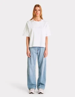 Celio T-shirt en coton épais boxy - blanc^Femme Les Essentiels Aux Meilleurs Prix|T-Shirts & Tops