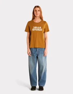 Celio T-shirt imprimé en coton - kaki^Femme T-Shirts & Tops