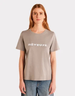 Celio T-shirt imprimé métallique à col rond - gris^Femme T-Shirts & Tops