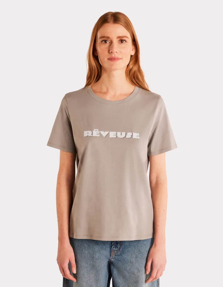 Celio T-shirt imprimé métallique à col rond - gris^Femme T-Shirts & Tops