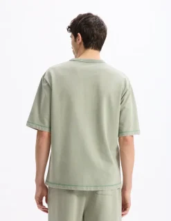 Celio T-shirt oversize col rond 100% coton - kaki^Homme T-Shirts