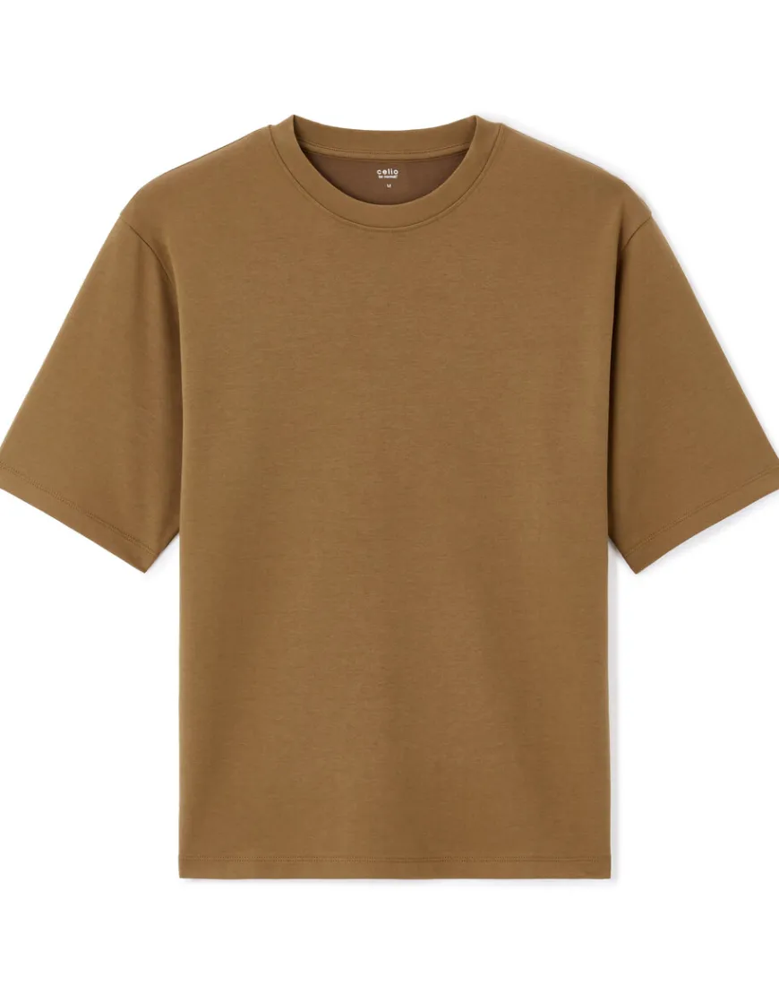Celio T-shirt oversize col rond - café^Homme T-Shirts