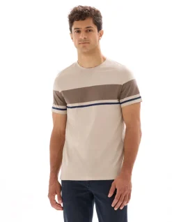Celio T-shirt regular col rond 100% coton - beige^Homme T-Shirts