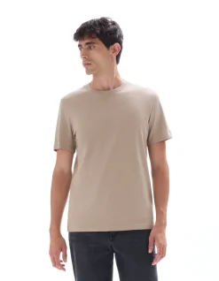 Celio T-shirt regular col rond 100% coton - beige^Homme T-Shirts
