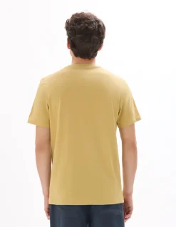 Celio T-shirt regular col rond 100% coton imprimé asie - moutarde^Homme T-Shirts