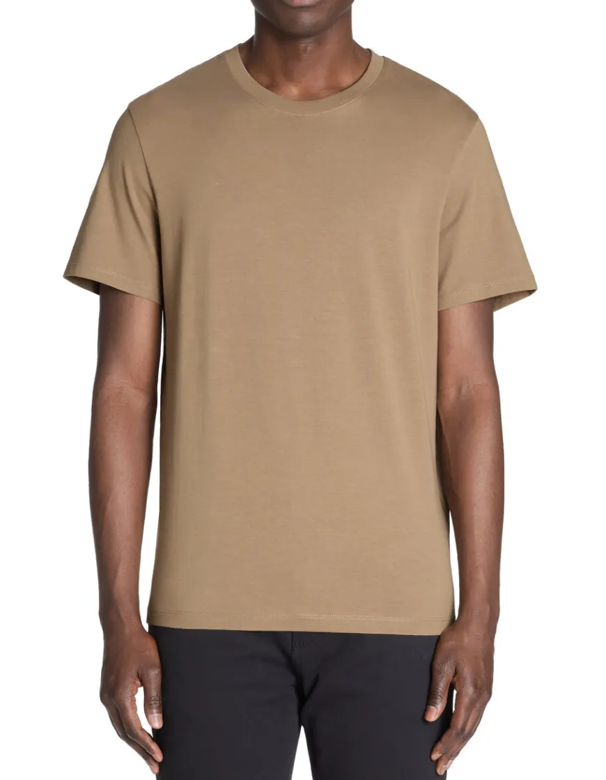 Celio T-shirt regular col rond 100% coton - taupe^Homme T-Shirts