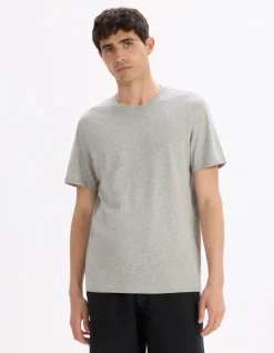 Celio T-shirt regular col rond en coton mélangé - gris chiné^Homme T-Shirts