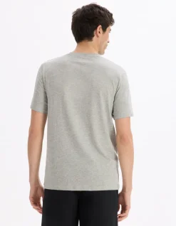 Celio T-shirt regular col rond en coton mélangé - gris chiné^Homme T-Shirts