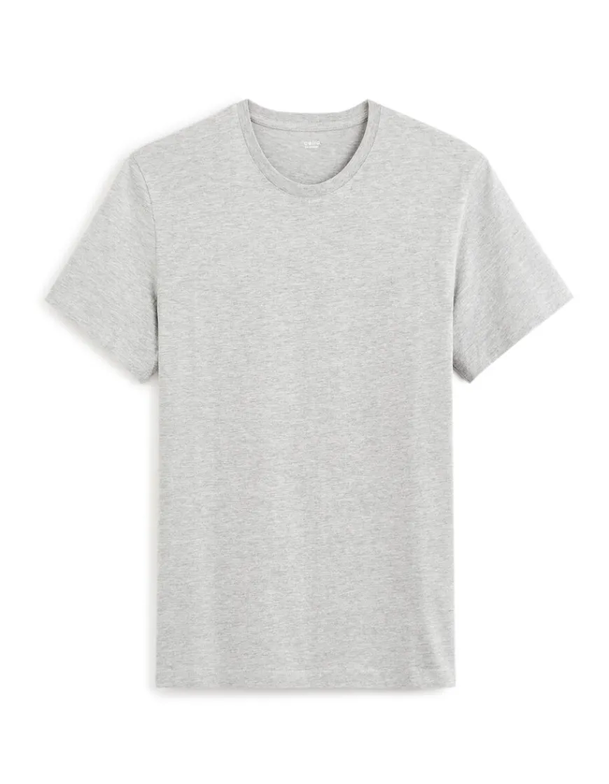 Celio T-shirt regular col rond en coton mélangé - gris chiné^Homme T-Shirts