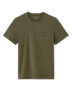 Celio T-shirt regular col rond reliéfé - kaki foncé^Homme T-Shirts