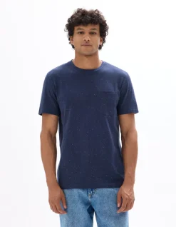 Celio T-shirt regular col rond reliéfé - marine^Homme T-Shirts