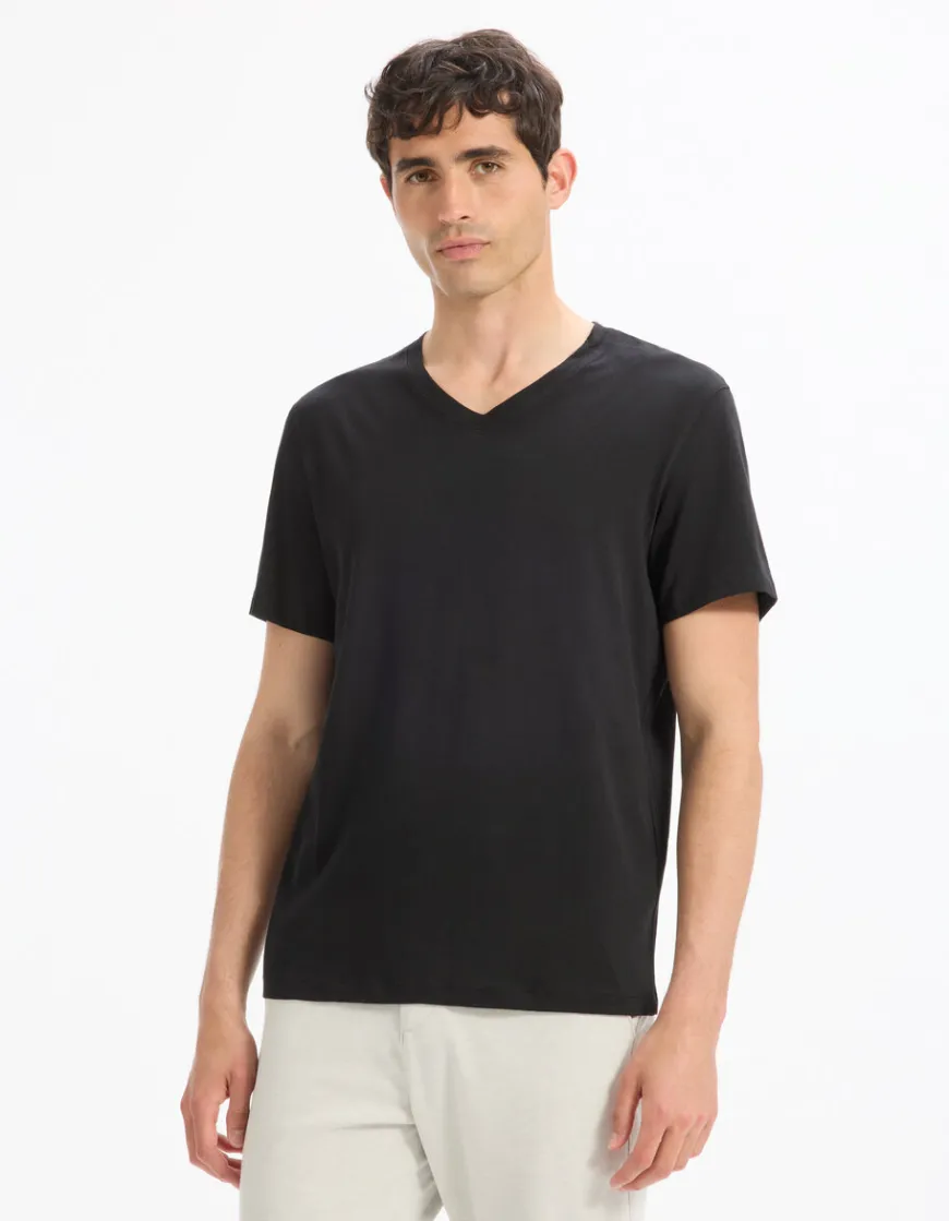 Celio T-shirt regular col V 100% coton -^Homme T-Shirts