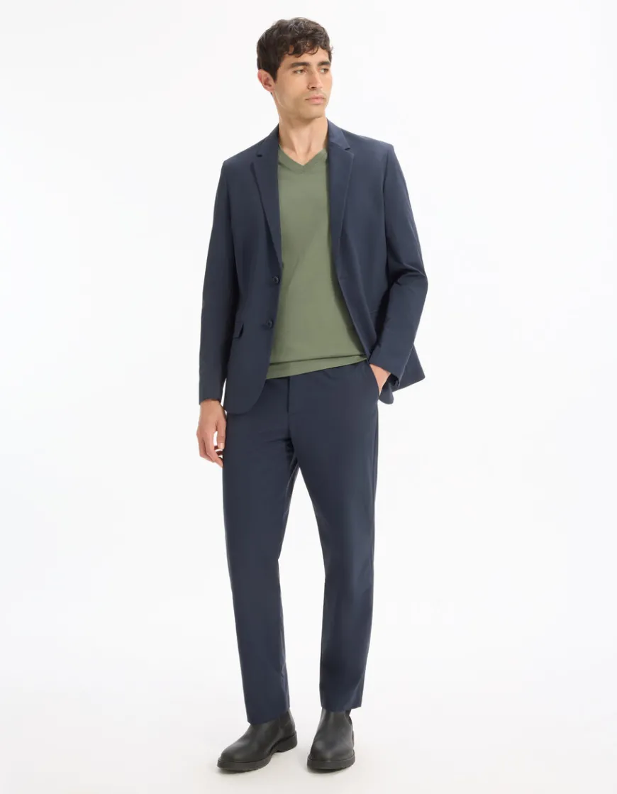 Celio T-shirt regular col v 100% coton - vert^Homme T-Shirts