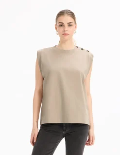 Celio T-shirt sans manche - beige^Femme T-Shirts & Tops