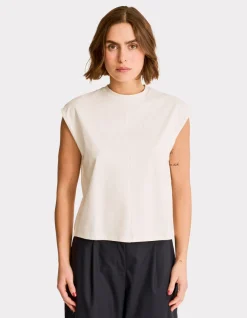 Celio T-shirt sans manche en coton boxy - écru^Femme T-Shirts & Tops