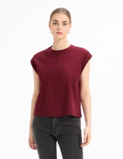 Celio T-shirt sans manches coupe carrée en coton - violet^Femme T-Shirts & Tops