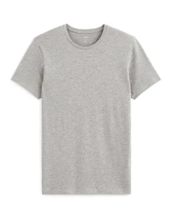 Celio T-shirt slim col rond en coton stretch + long - gris chiné^Homme T-Shirts