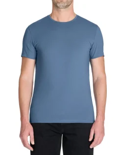 Celio T-shirt slim col rond en coton stretch - marine^Homme T-Shirts