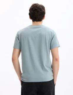 Celio T-shirt slim col rond en coton stretch - vert^Homme T-Shirts