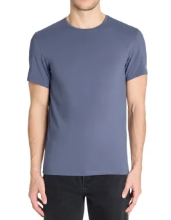 Celio T-shirt slim col rond en coton stretch - gris bleu^Homme T-Shirts