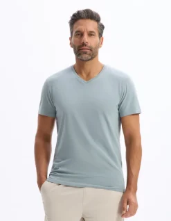 Celio T-shirt slim col v en coton stretch -^Homme T-Shirts