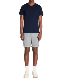 Celio T-shirt slim col V en coton stretch - marine^Homme T-Shirts