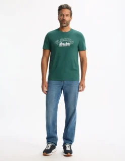 Celio T-shirt straight col rond 100% coton - vert^Homme T-Shirts