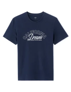 Celio T-shirt straight col rond 100% coton - marine^Homme T-Shirts