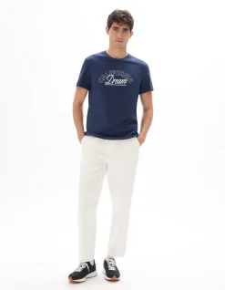 Celio T-shirt straight col rond 100% coton - marine^Homme T-Shirts