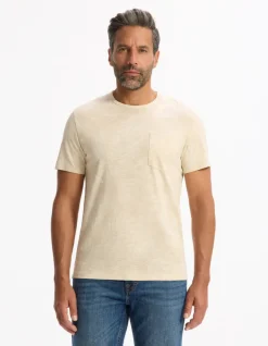 Celio T-shirt straight col rond 100% coton - beige^Homme T-Shirts