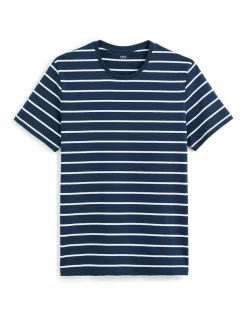 Celio T-shirt straight rayé 100% coton - marine^Homme T-Shirts