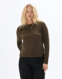 Celio T-shirt uni à manches longues - kaki^Femme T-Shirts & Tops
