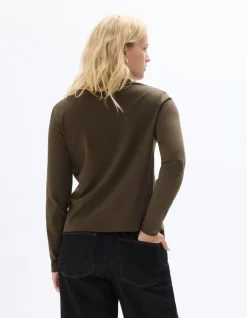 Celio T-shirt uni à manches longues - kaki^Femme T-Shirts & Tops